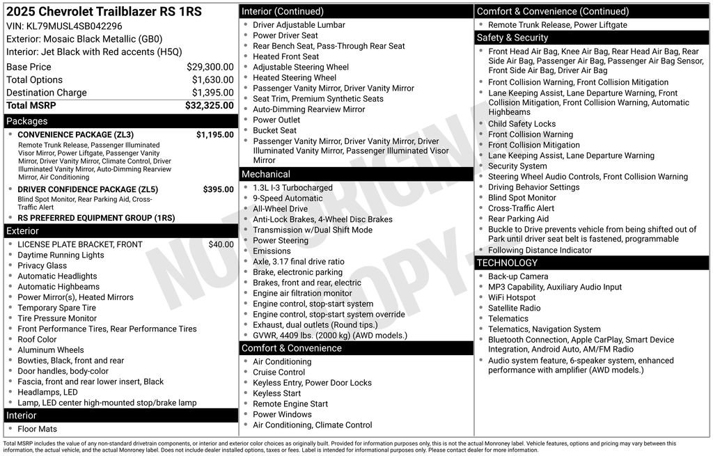 Used 2025 Chevrolet TrailBlazer RS w/ Convenience Package AWD/4WD image 5