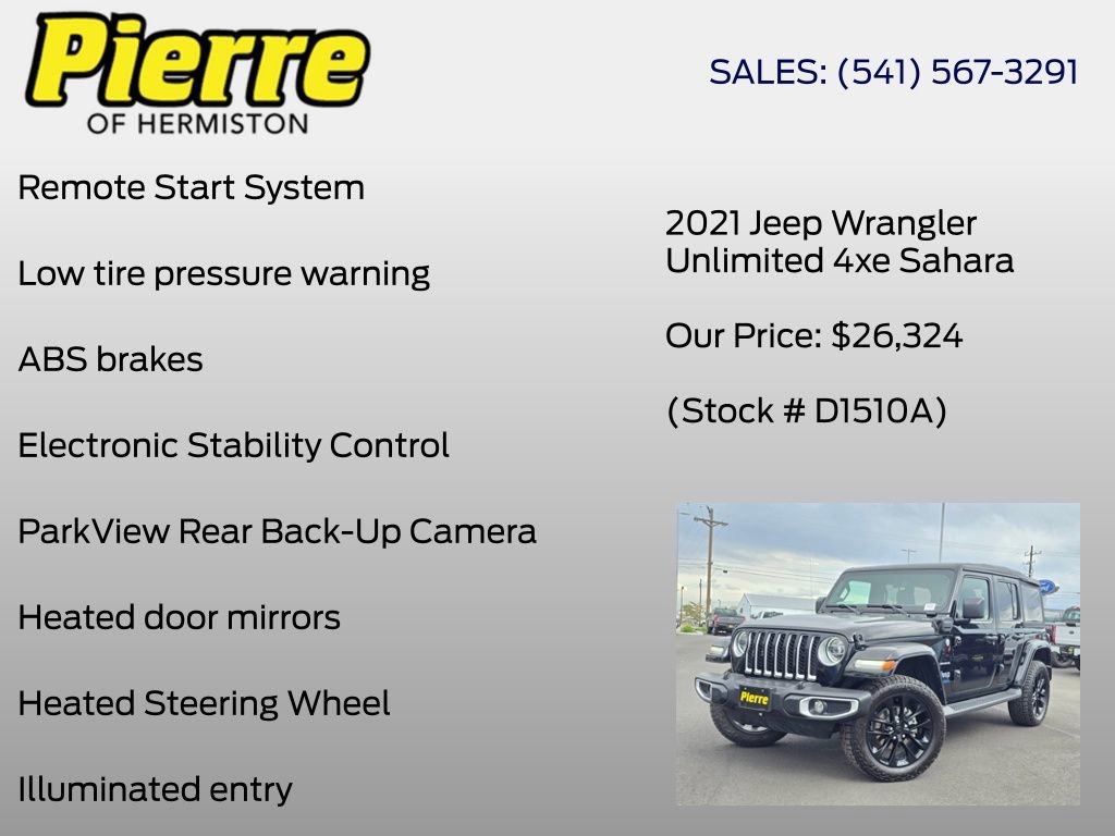 Used 2021 Jeep Wrangler Unlimited Sahara w/ Cold Weather Group AWD/4WD image 12