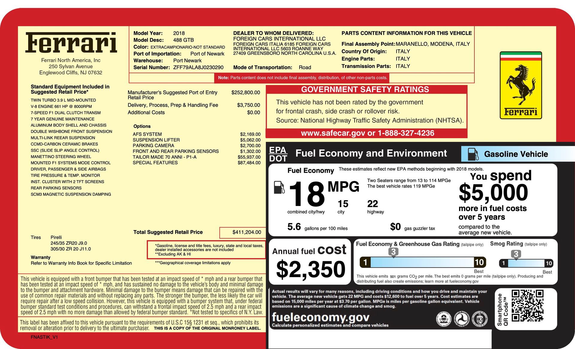 Certified 2018 Ferrari 488 GTB RWD image 29