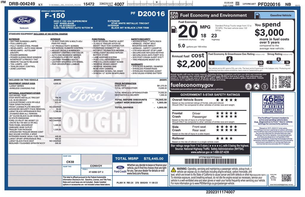 Used 2023 Ford F150 Lariat w/ Equipment Group 502A High AWD/4WD image 21