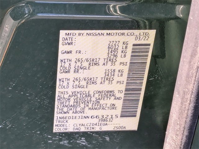 Used 2022 Nissan Frontier SV image 39