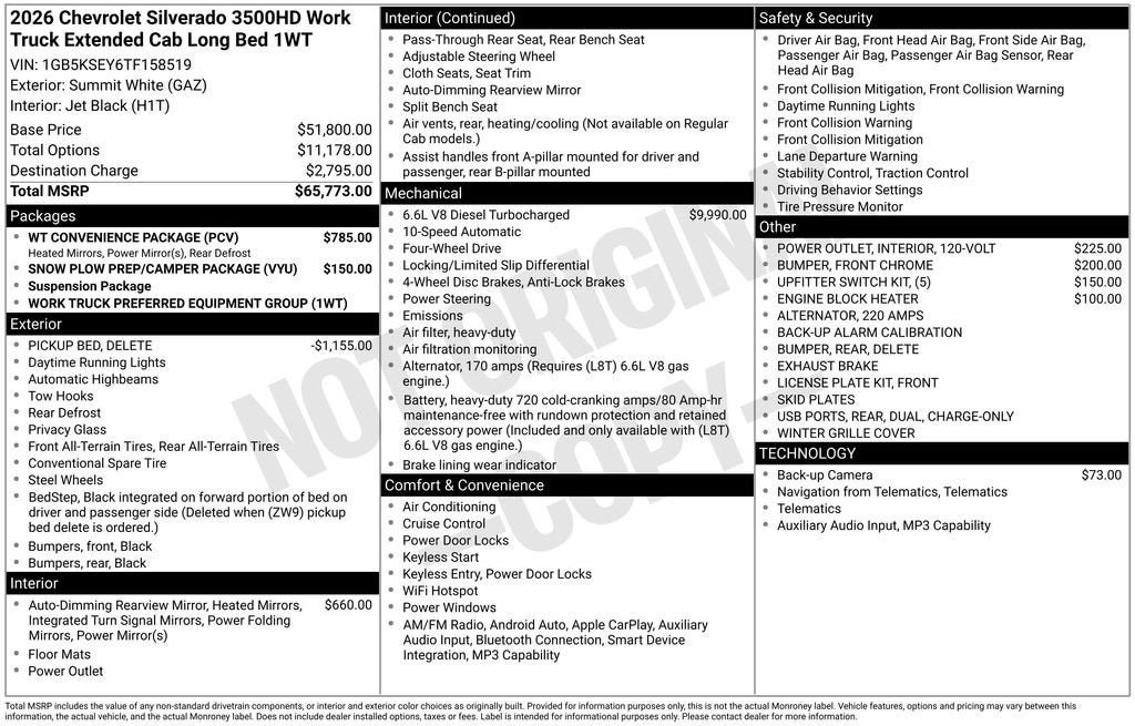 New 2026 Chevrolet Silverado 3500 W/T w/ WT Convenience Package AWD/4WD image 50
