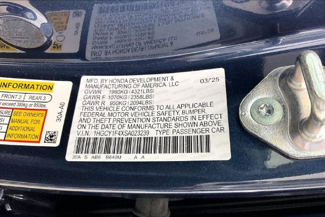Certified 2025 Honda Accord SE image 33