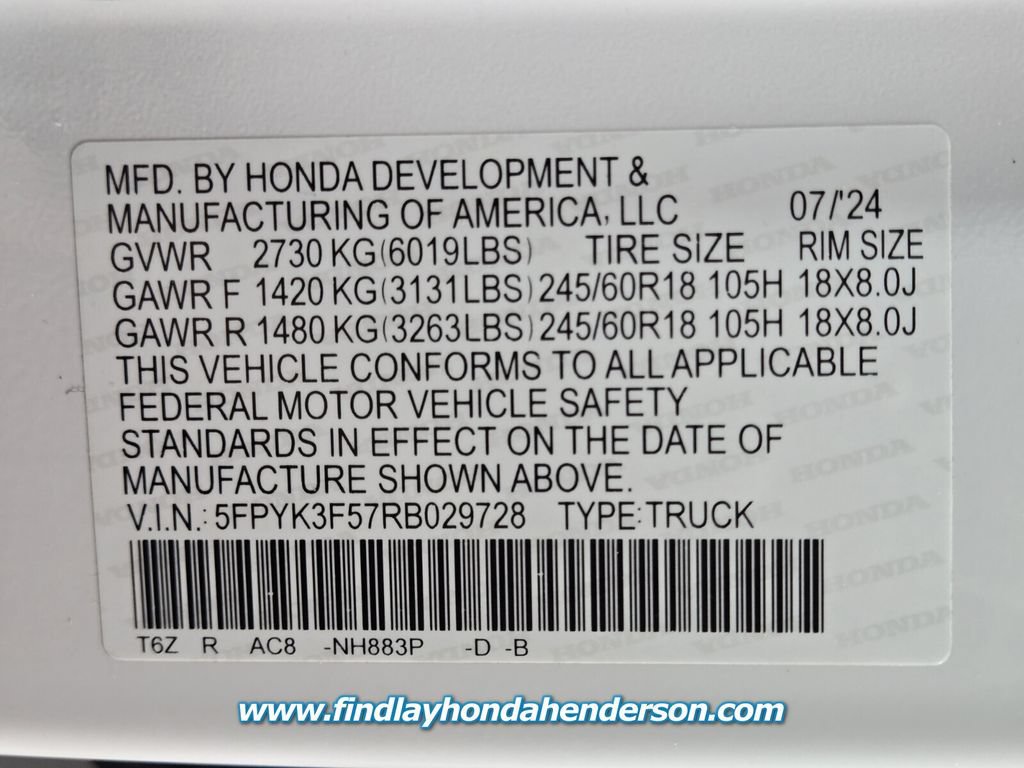 Certified 2024 Honda Ridgeline RTL image 14