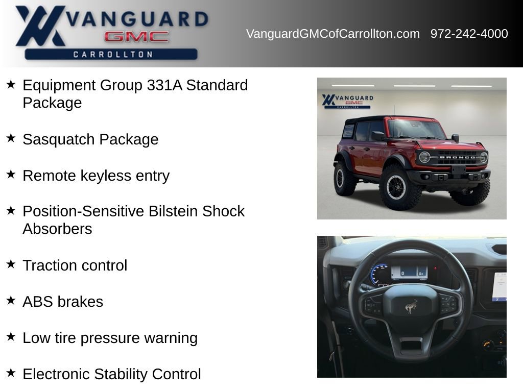 Used 2023 Ford Bronco Black Diamond w/ Sasquatch Package AWD/4WD image 6