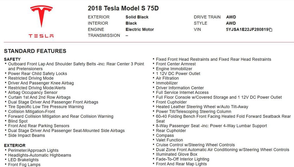 Used 2018 Tesla Model S 75D AWD/4WD image 18