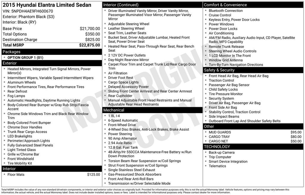 Used 2015 Hyundai Elantra Limited FWD image 4