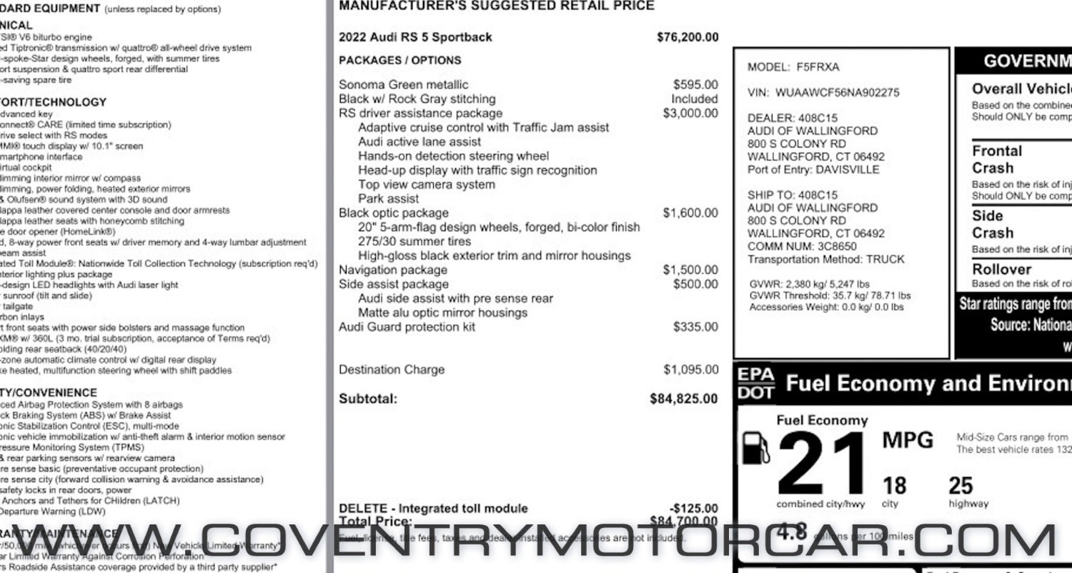 Used 2022 Audi RS 5 Sportback image 18