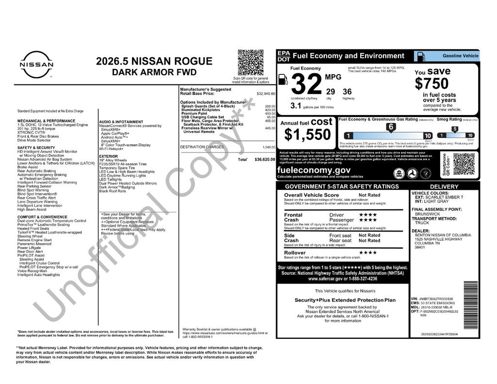 New 2026 Nissan Rogue Dark Armor image 5