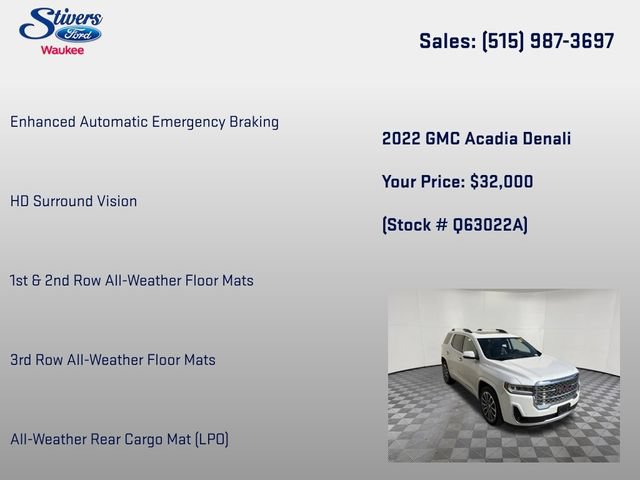 Used 2022 GMC Acadia Denali w/ Denali Technology Package AWD/4WD image 28