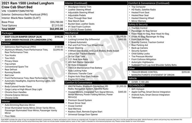 Used 2021 RAM 1500 Limited w/ Body Color Bumper Group image 29