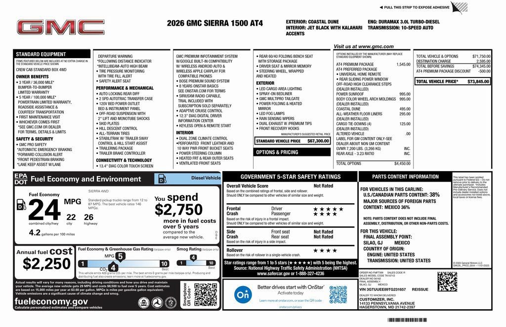 New 2026 GMC Sierra 1500 AT4 w/ AT4 Premium Package AWD/4WD image 4