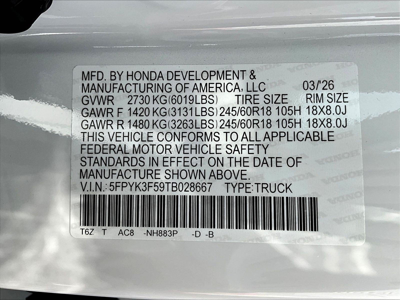 New 2026 Honda Ridgeline RTL image 21