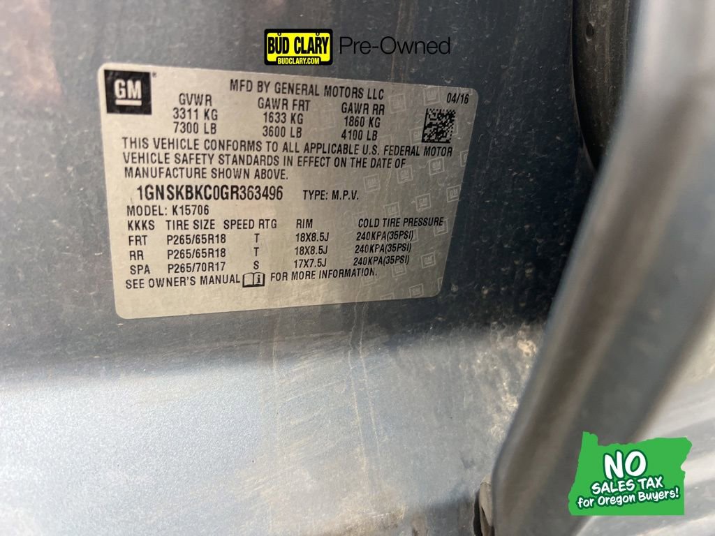 Used 2016 Chevrolet Tahoe LT w/ Luxury Package image 1