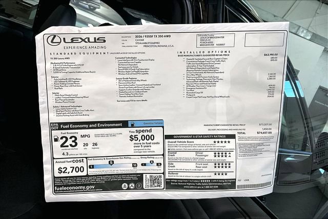 New 2026 Lexus TX 350 AWD image 13
