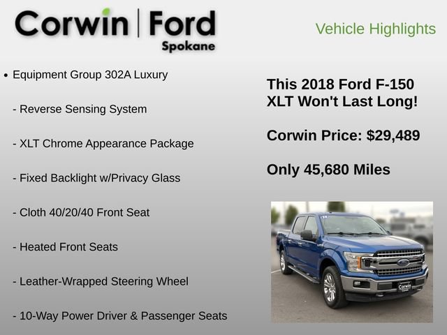 Used 2018 Ford F150 XLT w/ Equipment Group 302A Luxury AWD/4WD image 12