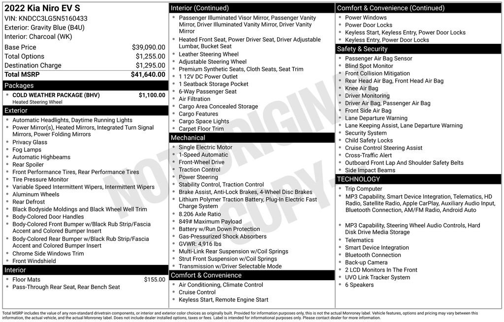 Used 2022 Kia Niro EX w/ Cold Weather Package FWD image 17