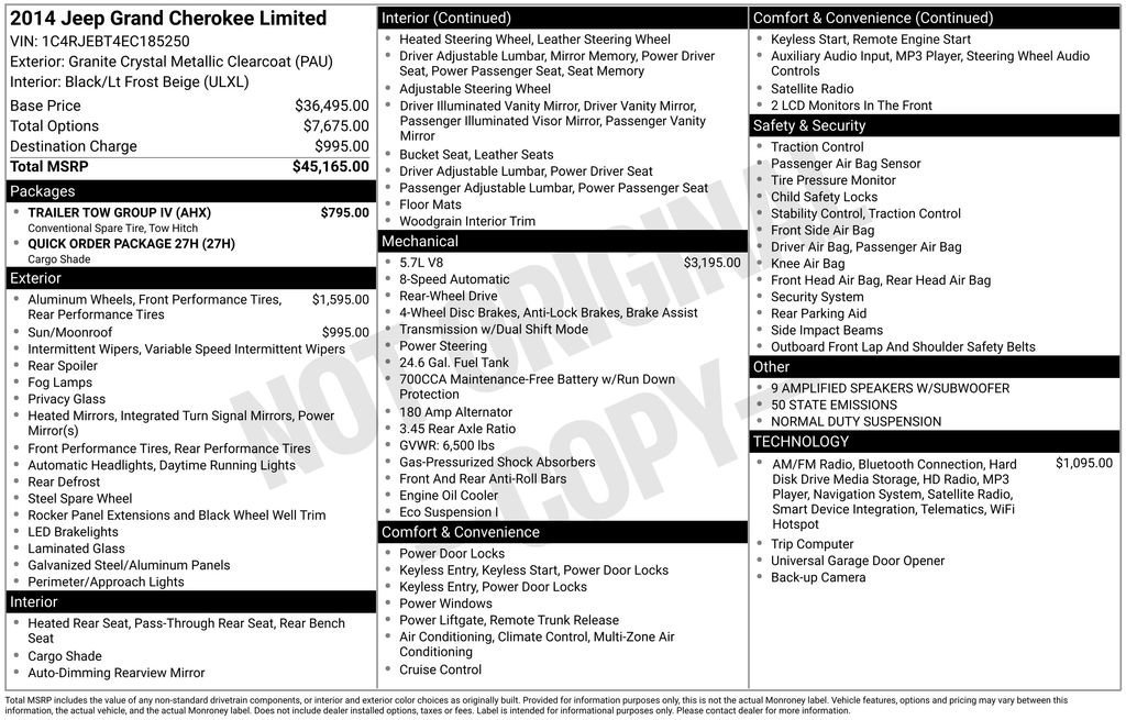 Used 2014 Jeep Grand Cherokee Limited w/ Trailer Tow Group IV image 7