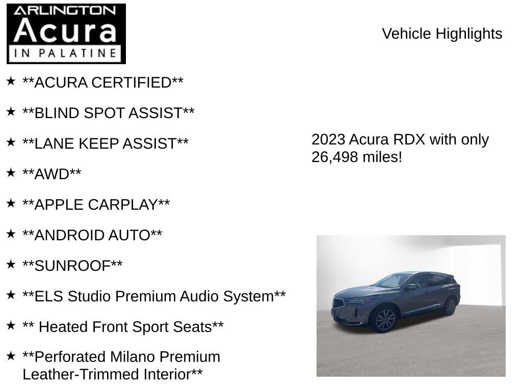 Used 2023 Acura RDX w/ Technology Package AWD/4WD image 7