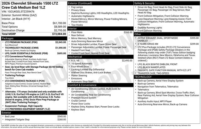 New 2026 Chevrolet Silverado 1500 LTZ w/ LTZ Premium Package AWD/4WD image 4