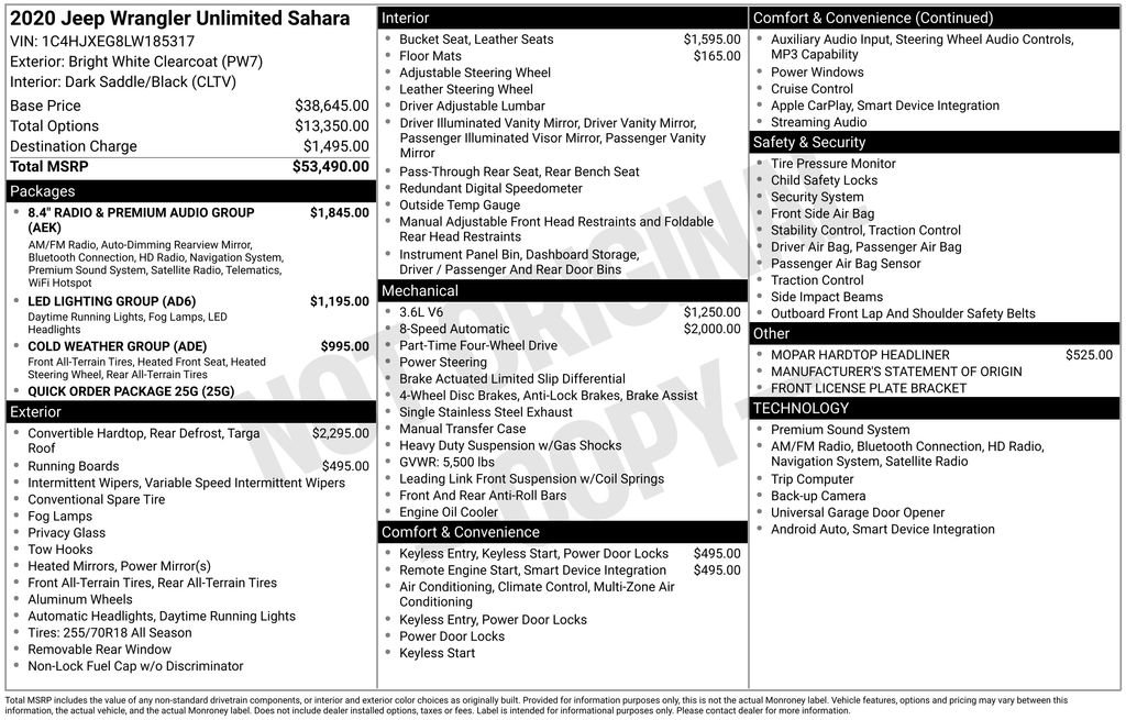 Used 2020 Jeep Wrangler Unlimited Sahara image 15