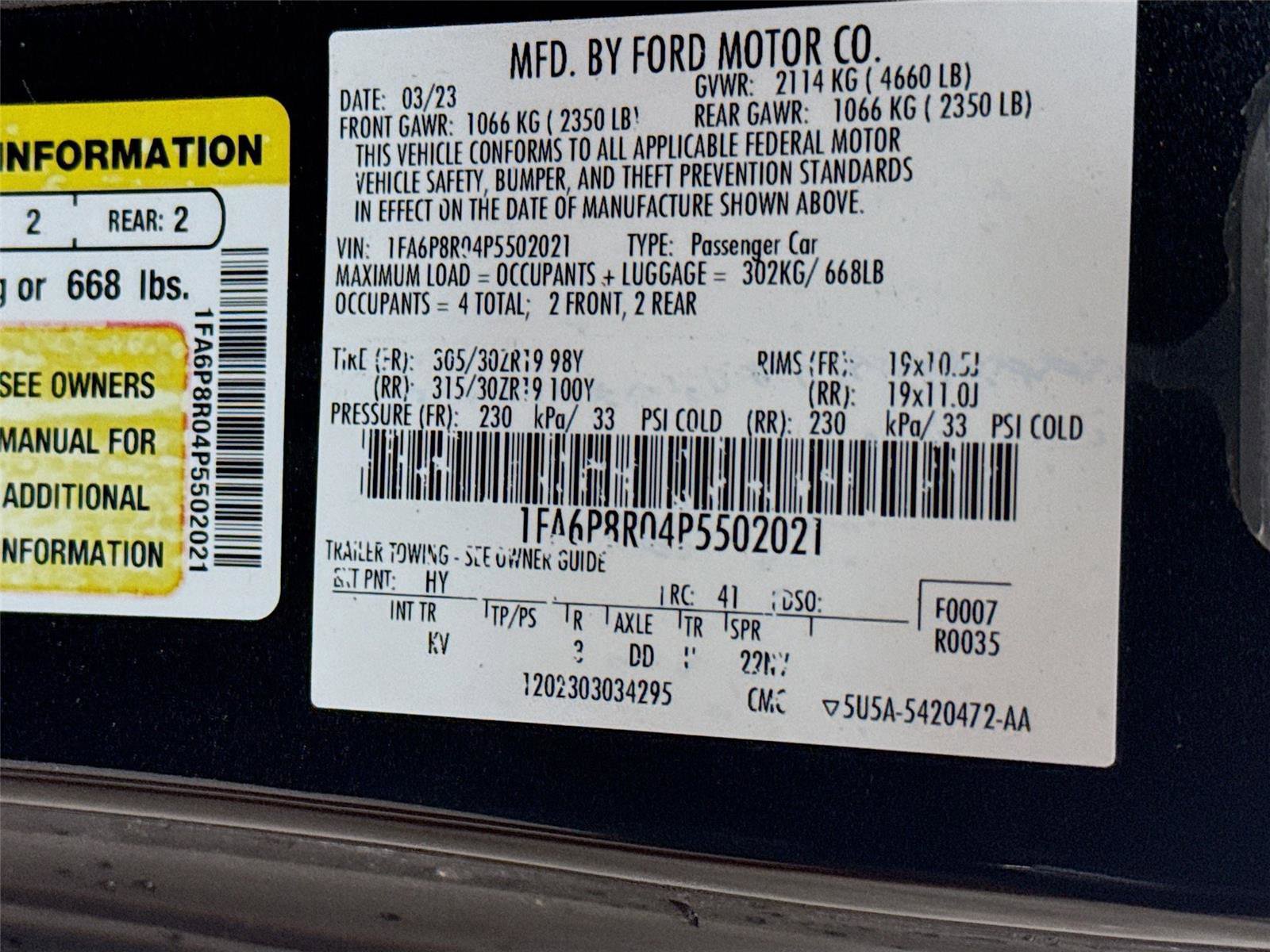 Used 2023 Ford Mustang Mach 1 w/ Mach 1 Handling Package RWD image 30