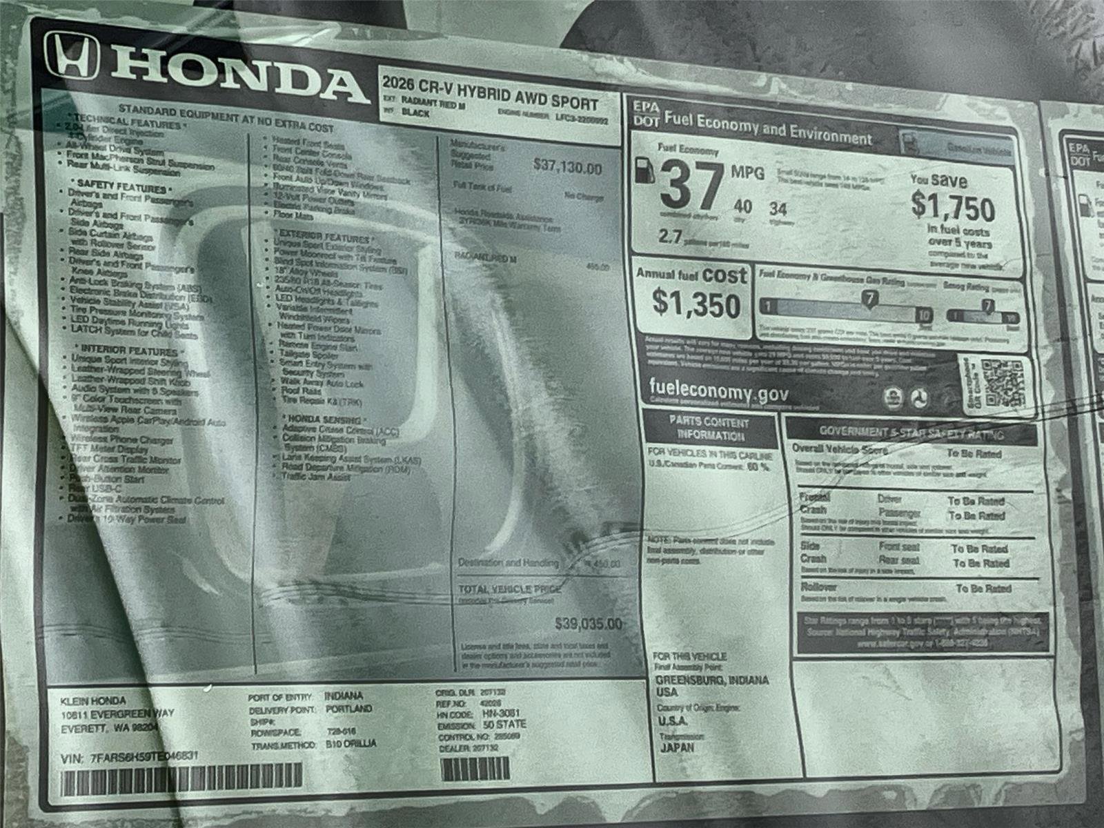 New 2026 Honda CR-V Sport image 34