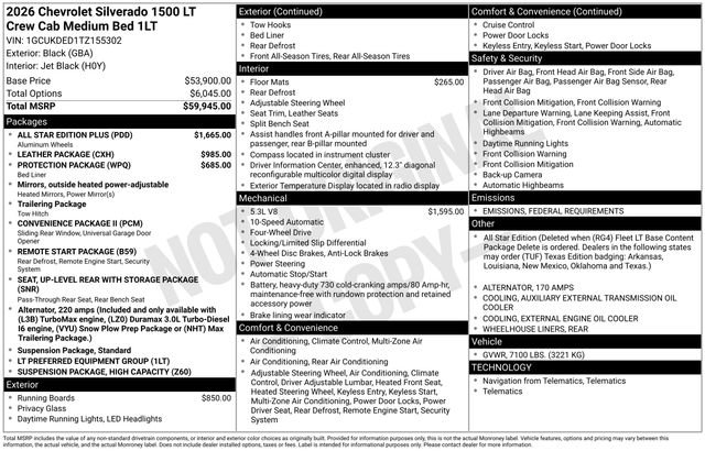 New 2026 Chevrolet Silverado 1500 LT w/ All Star Edition Plus image 4