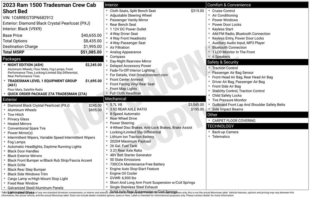 New 2023 RAM 1500 Tradesman w/ Night Edition RWD image 5