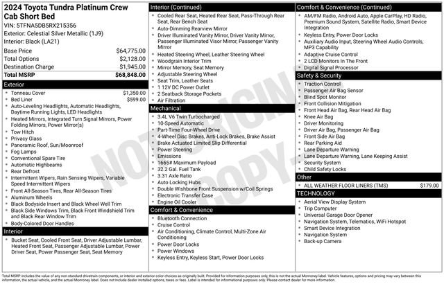 Used 2024 Toyota Tundra Platinum AWD/4WD image 5