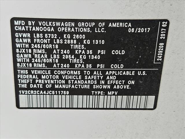 Used 2018 Volkswagen Atlas SE FWD image 22