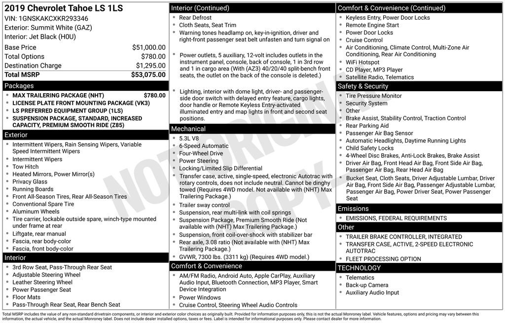 Used 2019 Chevrolet Tahoe LS w/ Max Trailering Package image 15