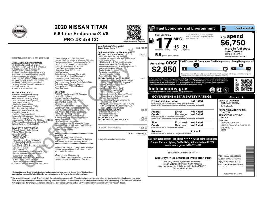 Used 2020 Nissan Titan PRO-4X w/ Pro-4x Convenience Package image 4