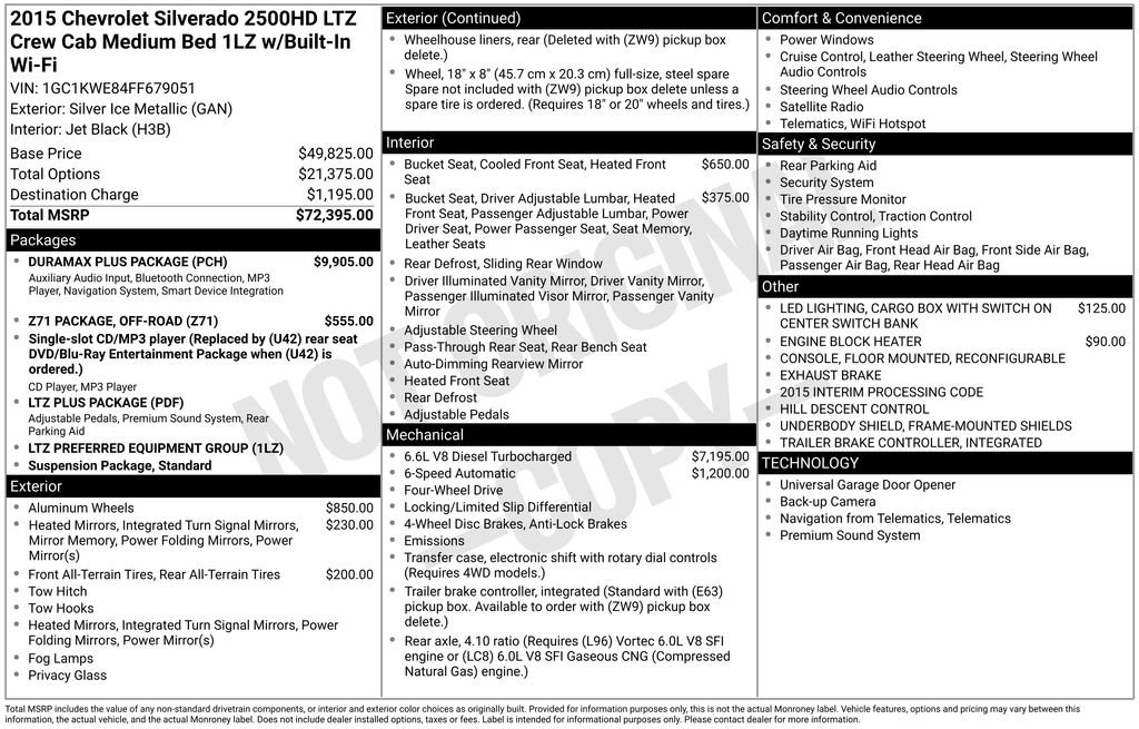 Used 2015 Chevrolet Silverado 2500 LTZ w/ Duramax Plus Package image 9