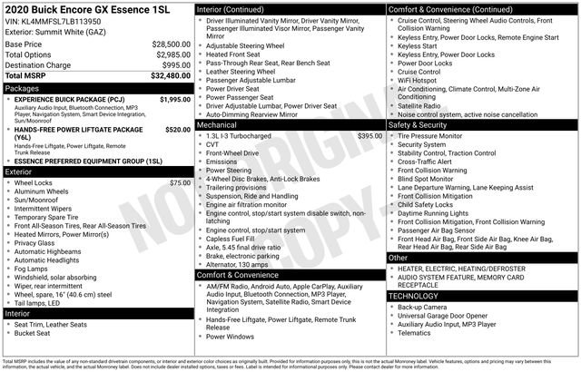 Used 2020 Buick Encore GX Essence w/ Experience Buick Package image 5