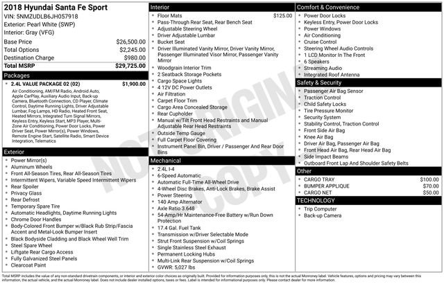 Used 2018 Hyundai Santa Fe Sport w/ 2.4L Value Package 02 image 20