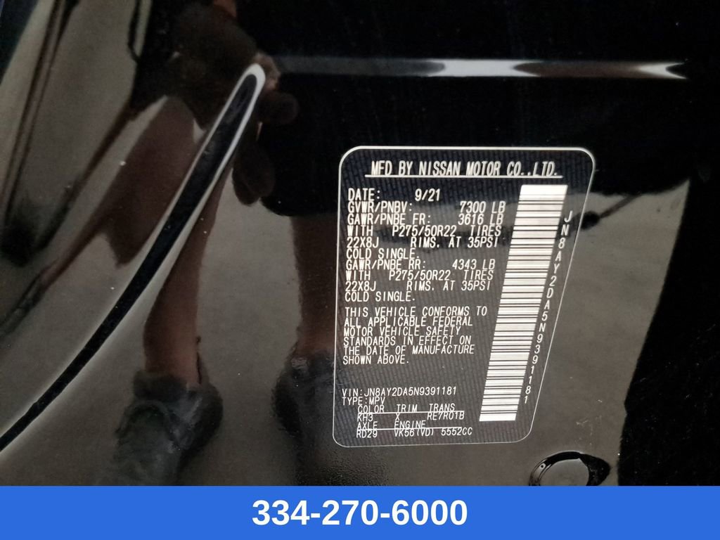 Used 2022 Nissan Armada Platinum w/ Captain's Chairs Package image 34