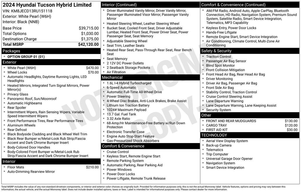 Used 2024 Hyundai Tucson Limited AWD/4WD image 43