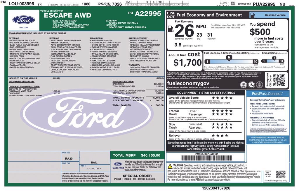Used 2023 Ford Escape Platinum AWD/4WD image 36