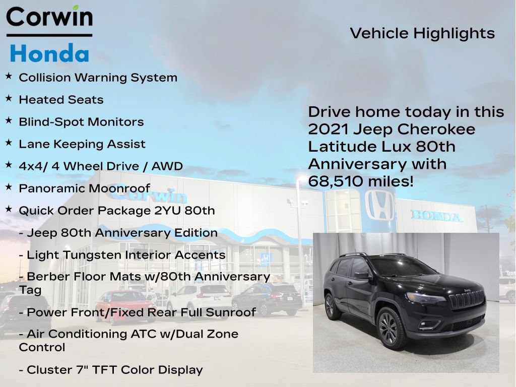 Used 2021 Jeep Cherokee Latitude Lux 80th Anniv w/ Quick Order Package 2YU 80th AWD/4WD image 7
