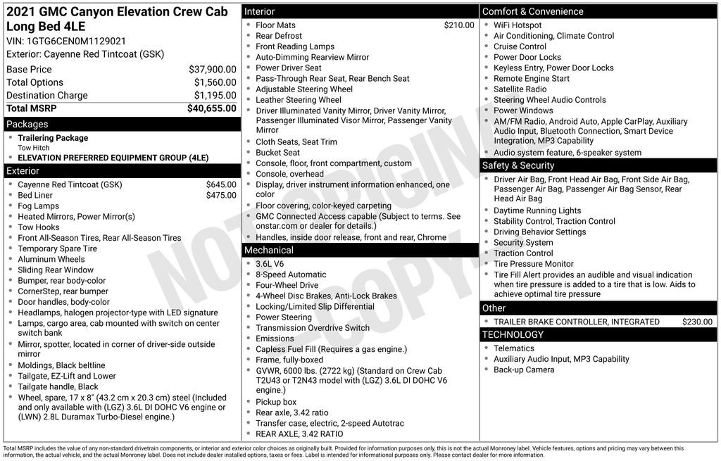 Used 2021 GMC Canyon Elevation AWD/4WD image 24