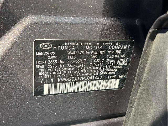 Certified 2022 Hyundai Santa Fe Blue AWD/4WD image 18