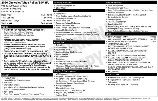 New 2026 Chevrolet Tahoe 4WD image 2