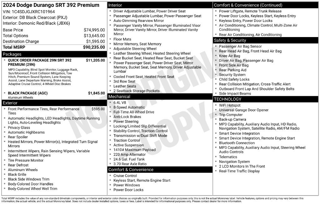 Certified 2024 Dodge Durango SRT AWD/4WD image 47