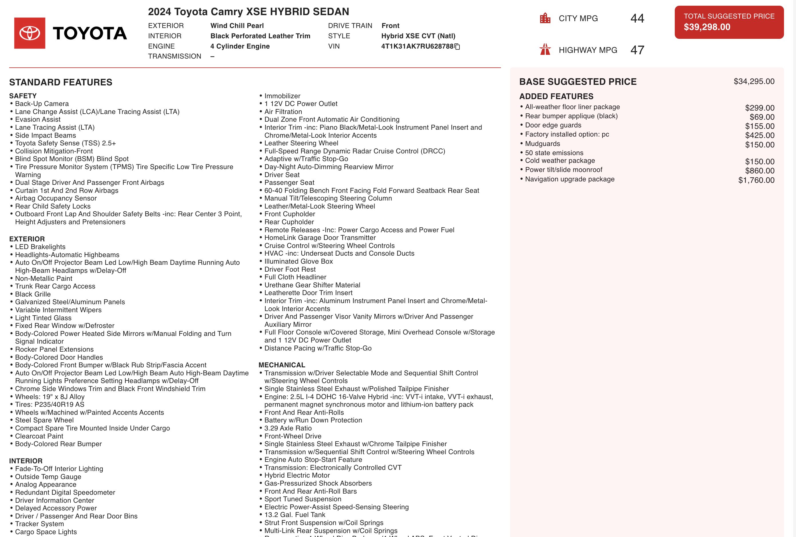 Used 2024 Toyota Camry XSE w/ Navigation Package image 5