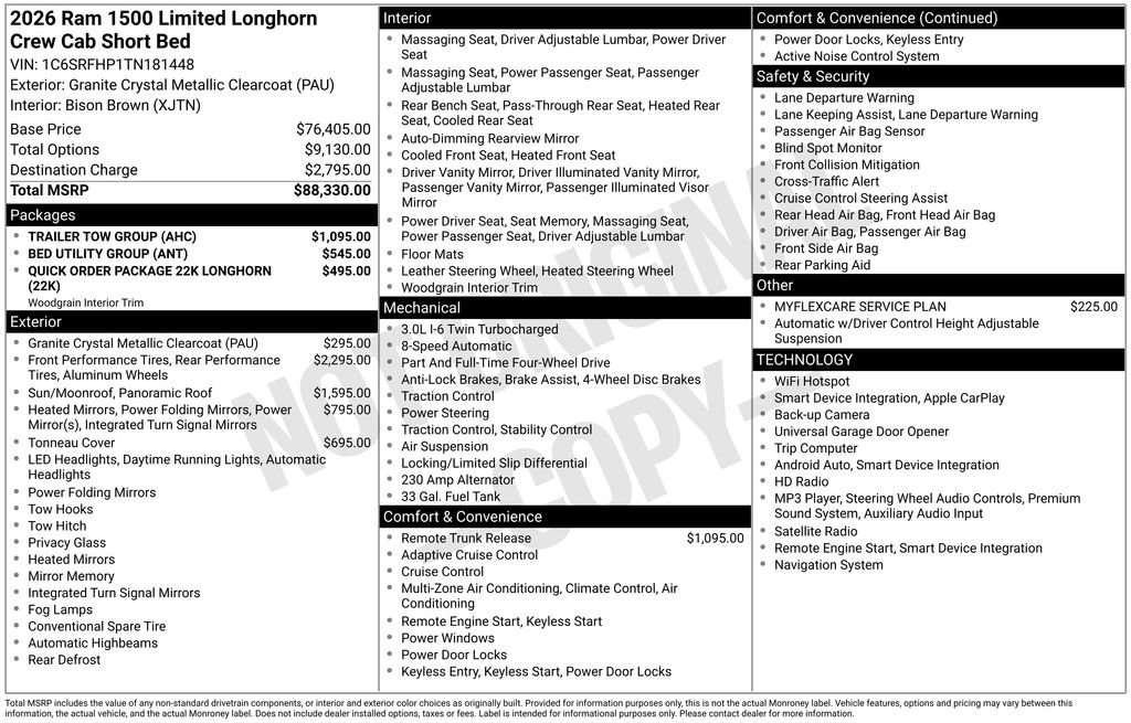 New 2026 RAM 1500 Limited w/ Trailer Tow Group AWD/4WD image 6