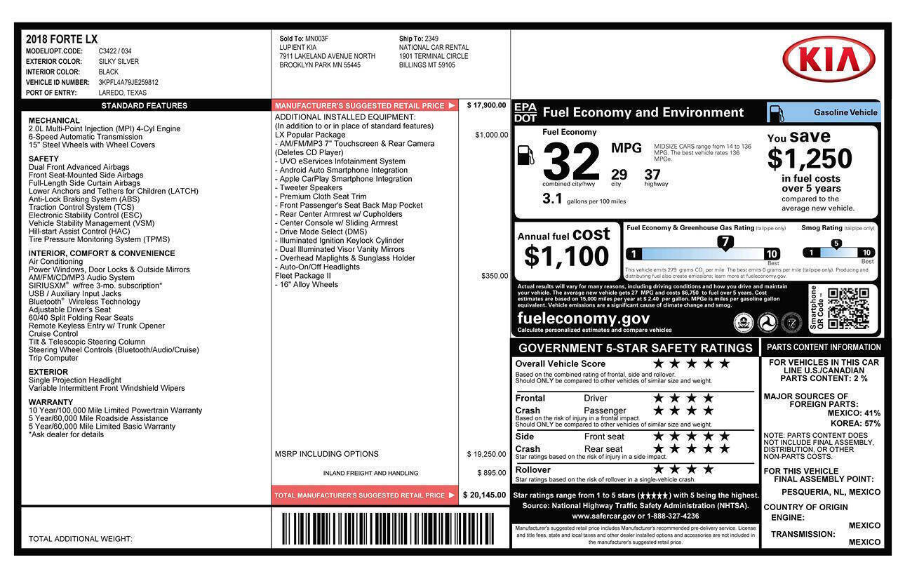 Used 2018 Kia Forte LX w/ LX Popular Package FWD image 26