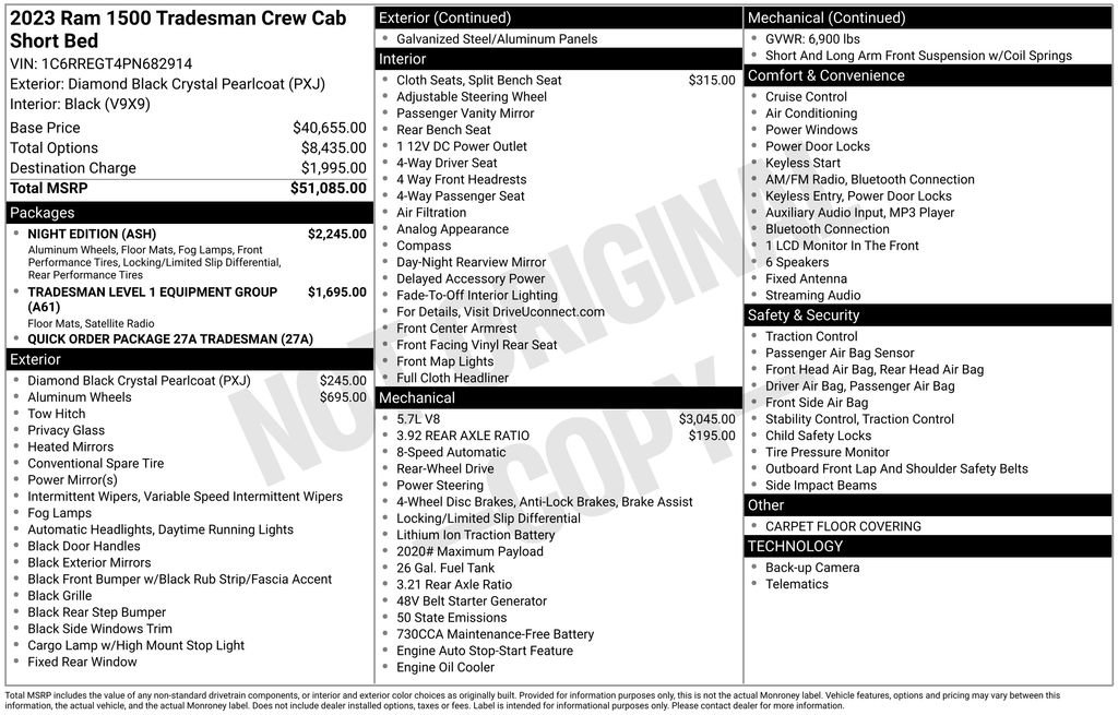 New 2023 RAM 1500 Tradesman w/ Night Edition RWD image 5