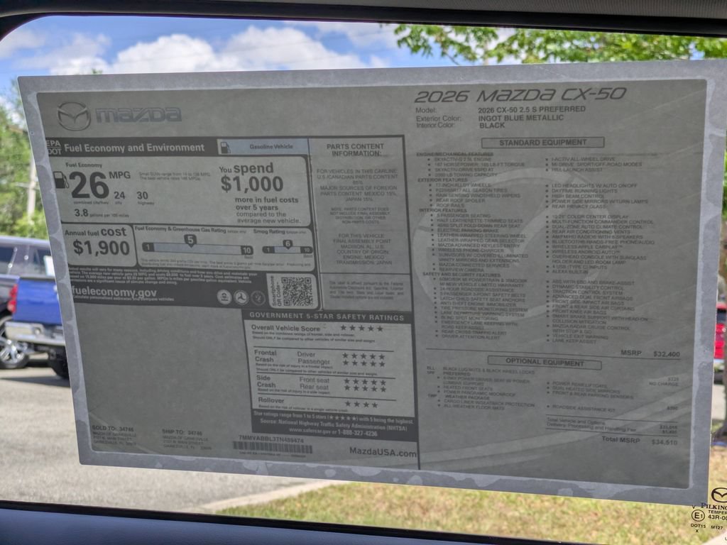 New 2026 MAZDA CX-50 AWD 2.5 S w/ Weather Package image 32