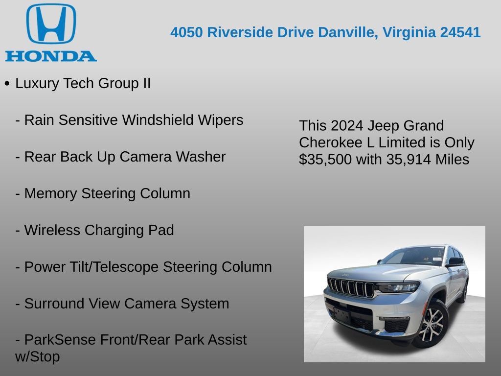 Used 2024 Jeep Grand Cherokee L Limited w/ Luxury Tech Group II AWD/4WD image 12